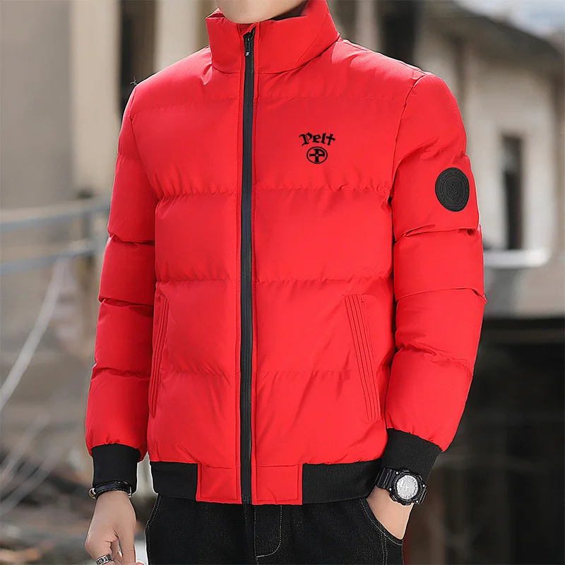 Autumn/Winter Korean Edition Men\'s Down 2024 Autumn/Winter Fashion Zipper Outdoor Fishing Jacket Windproof Casual Cotton Jacket