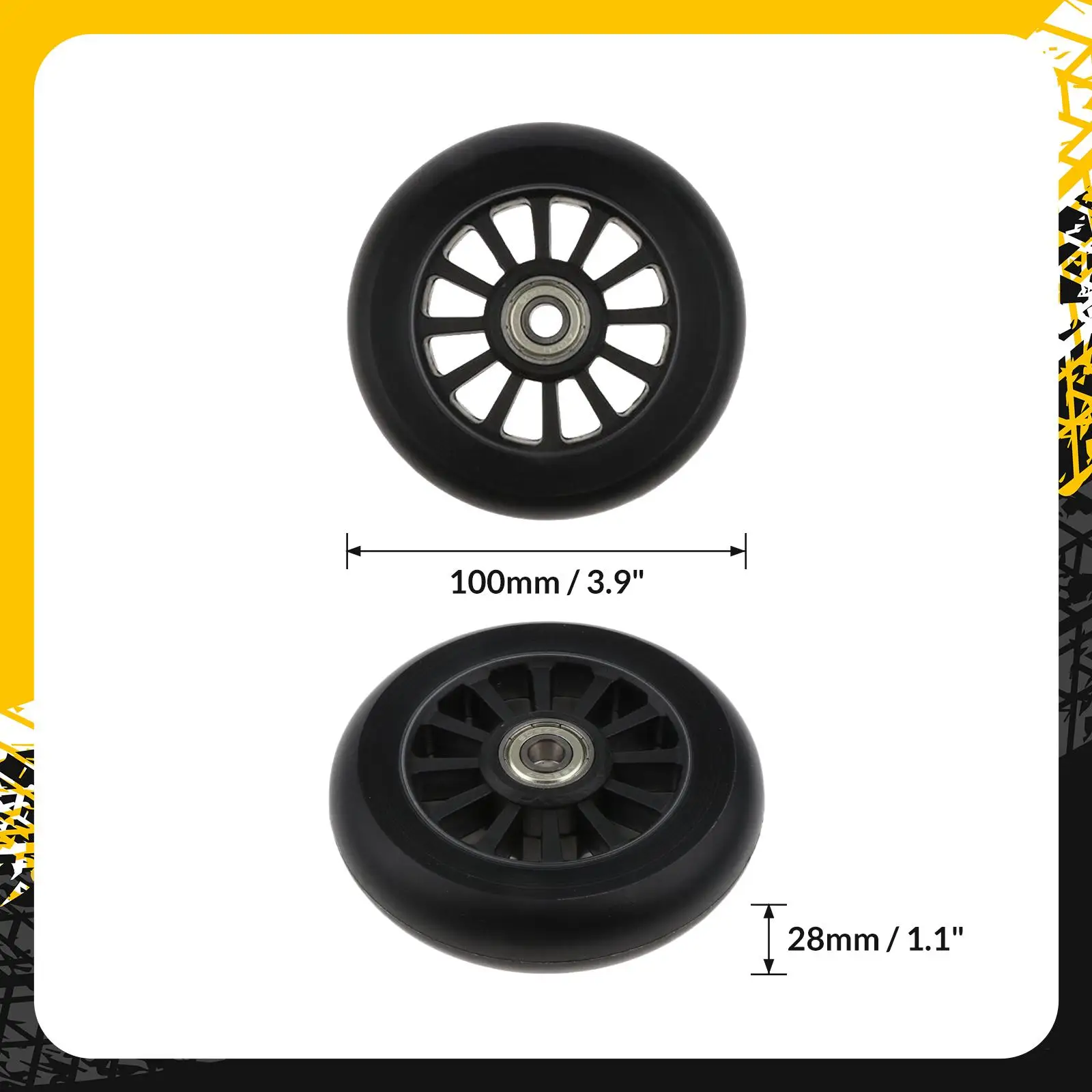 2 Pieces 100mm Complete Stunt Pro Scooter Wheels Replacement with Random Color Bearing Outdoor Speed Skating Equipment