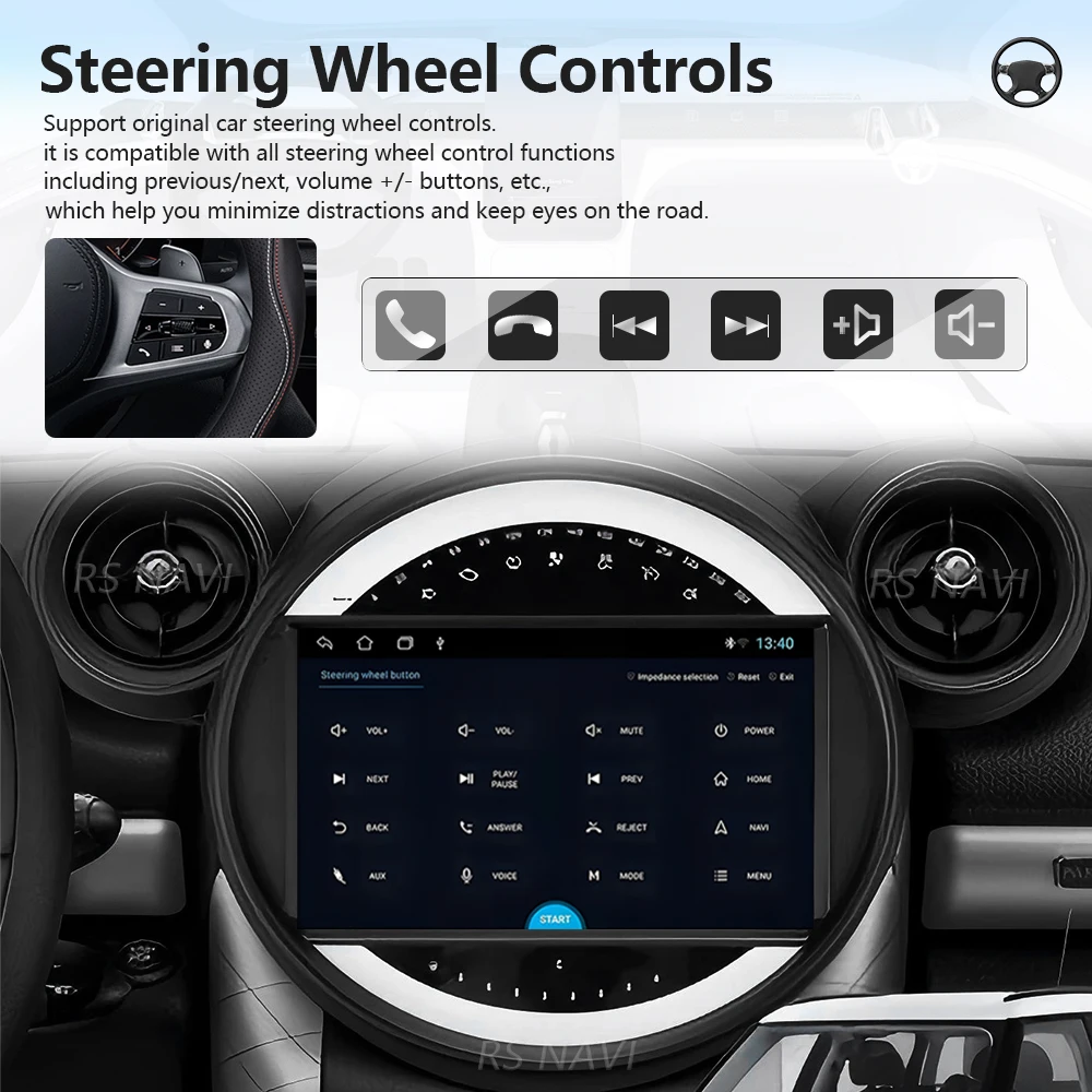 Android 16 Carplay Auto Car Radio Multimedia For Bayerische Motoren Werke BMW Mini Cooper Countryman R56 2011 - 2013 Navigation