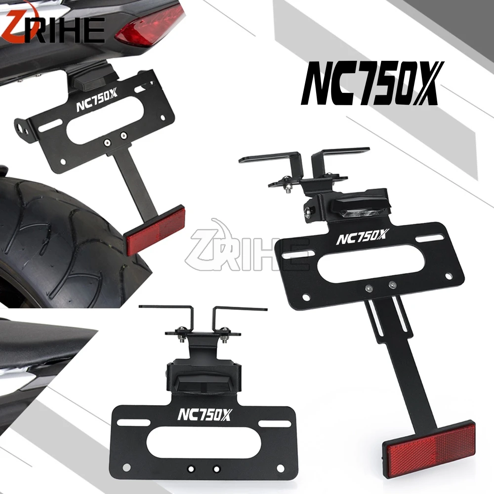Aluminium 2025 2024 For Honda NC 750 NC750X NC750S NC750 X S 2016 Adjustable License Plate Relocation Bracket Motorcycle nc 750