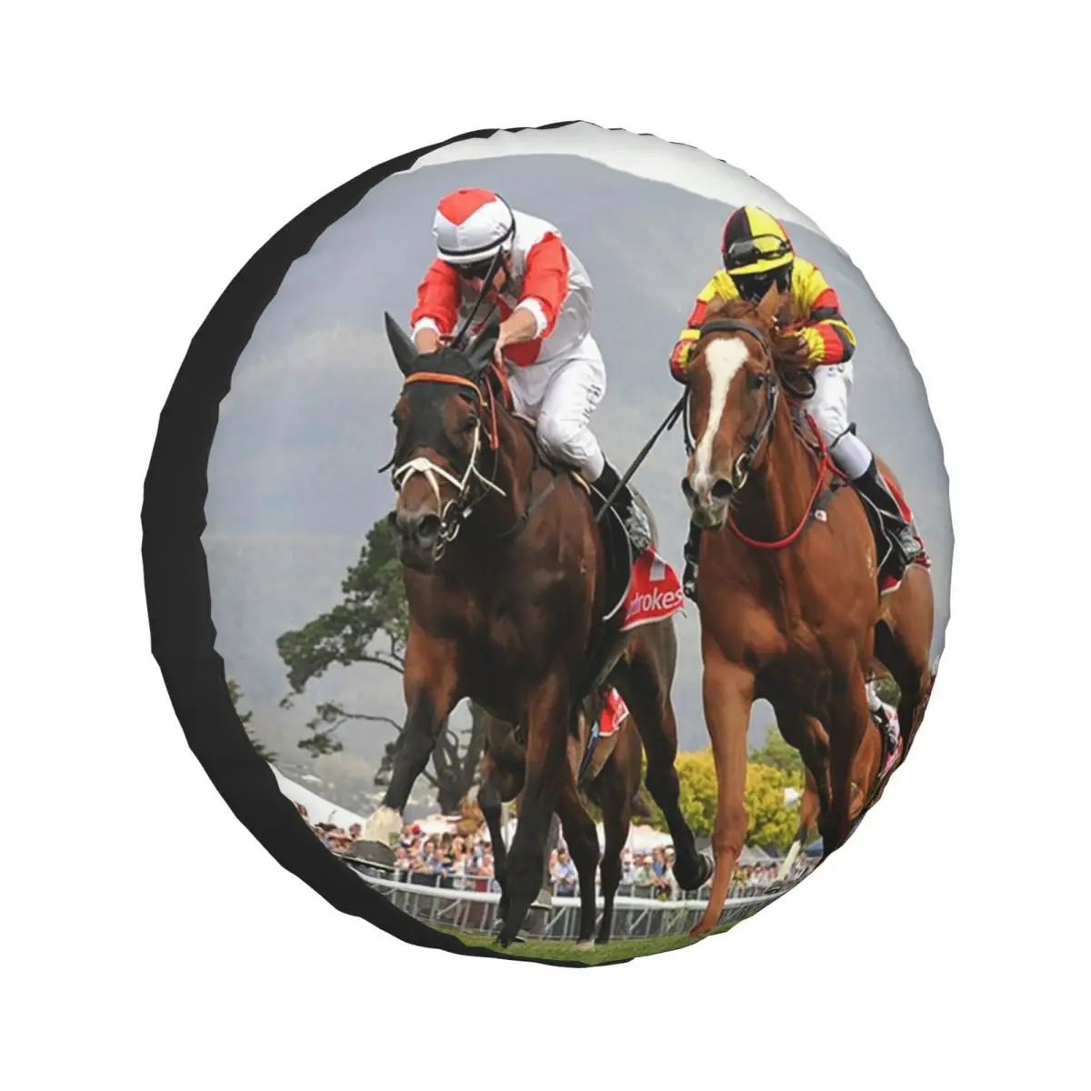 

Пользовательский чехол для запасного колеса Horse Racing Action для автомобиля Mitsubishi 4x4, защитные чехлы для колес 14 дюймов, 15 дюймов, 16 дюймов, 17 дюймов