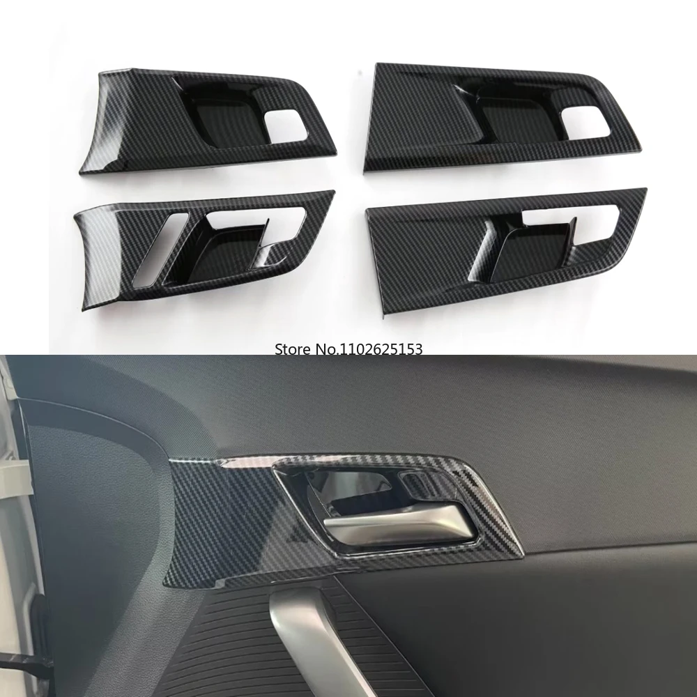 

For MG 4 MG4 EV Mulan 2022 2023 2024 ABS Carbon Fiber Styling Car Inner Door Bowl Handle Frame Cover Interior Accessories