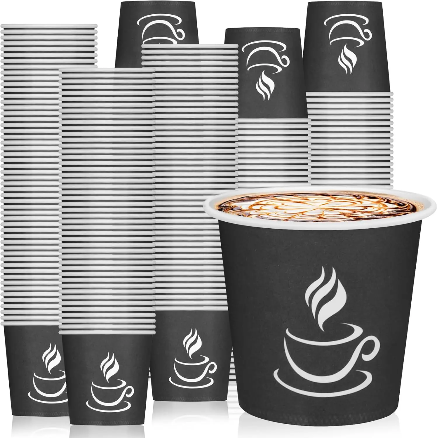 

4 oz Paper Coffee Cups - 500 Pack Paper Espresso Cups, Disposable Coffee Cup, Small Paper Cup for Hot or Cold Beverage,