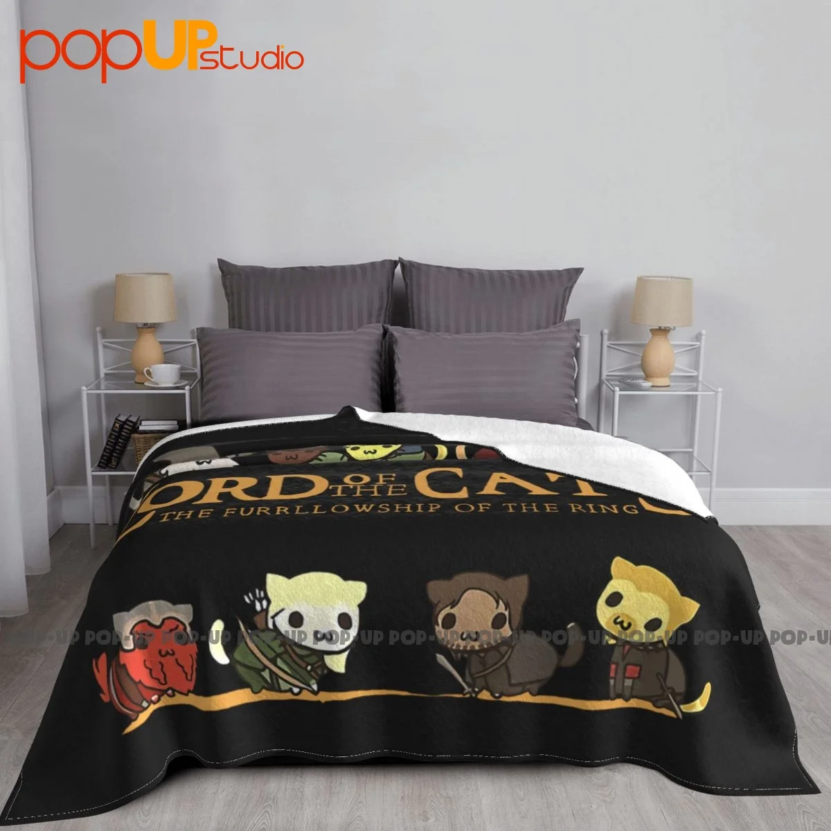 The Lord Of The Cats The Fellowship Of The Ring Blanket Casual Bedding Super Soft Faux Fur Throw For Sofa Bedroom