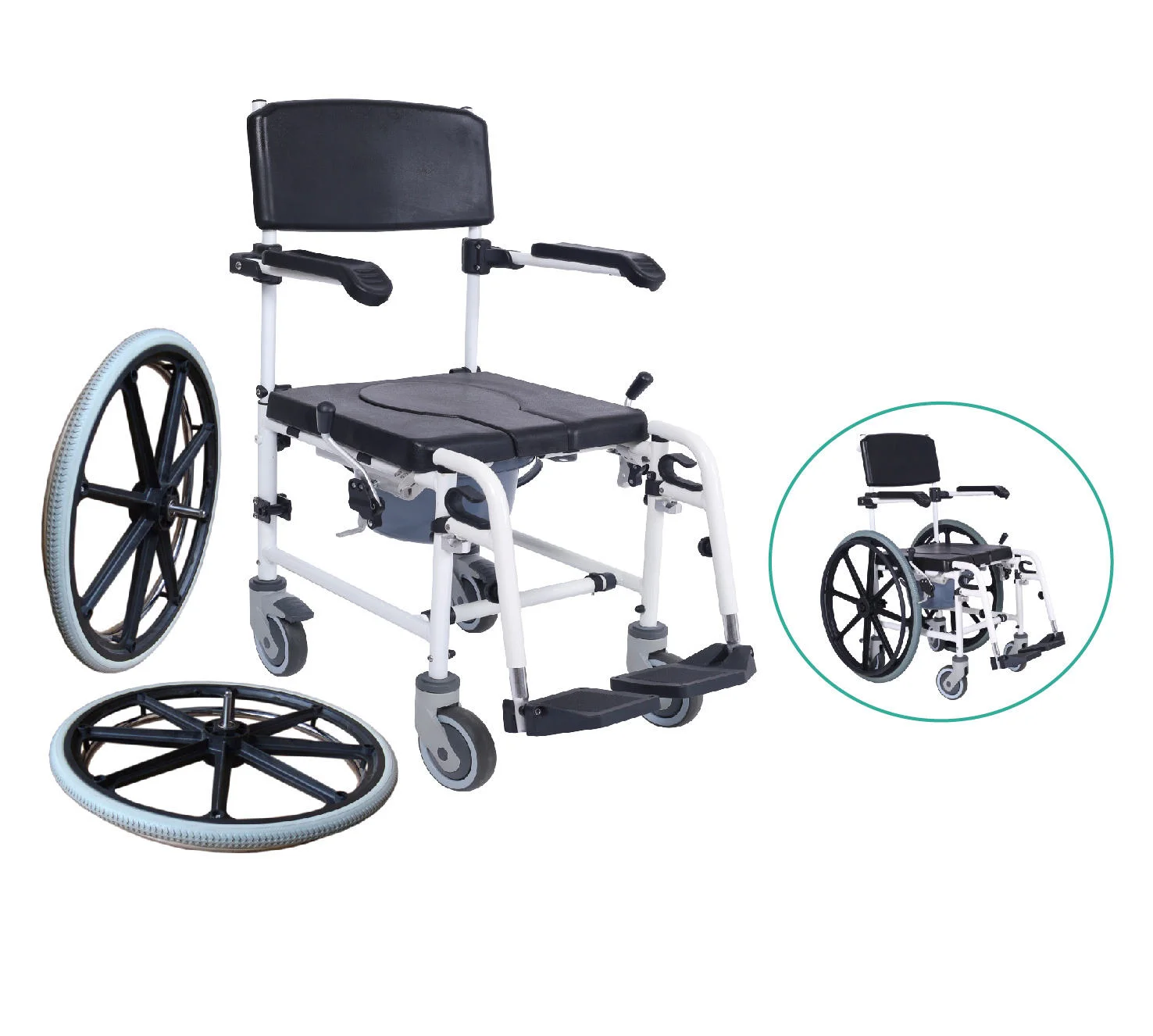 الكراسي المتحركة اليدوية كبار السن النقل كراسي عجلات خفيفة الوزن كرسي المسنين مع عجلات للمعاقين #5