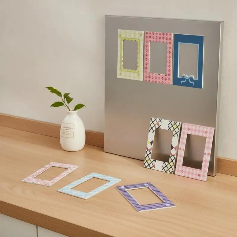 8Pcs Magnetic Photo Booth Fridge Frames Slim Lightweight Picture Display Holders for Home Kitchen Office Decor