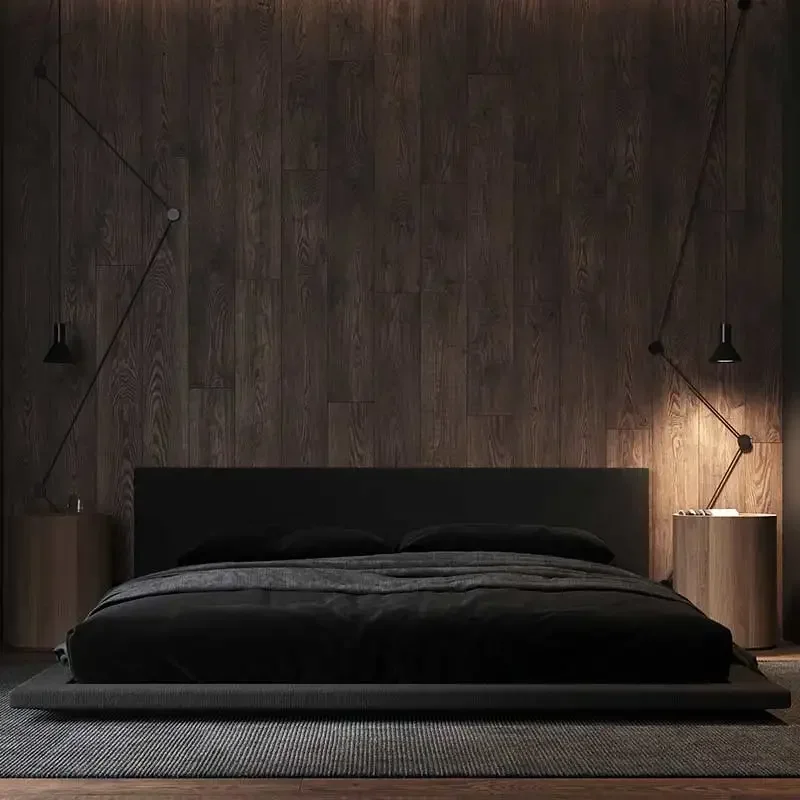 

Platform bed Italian minimalist fabric modern minimalist master bedroom