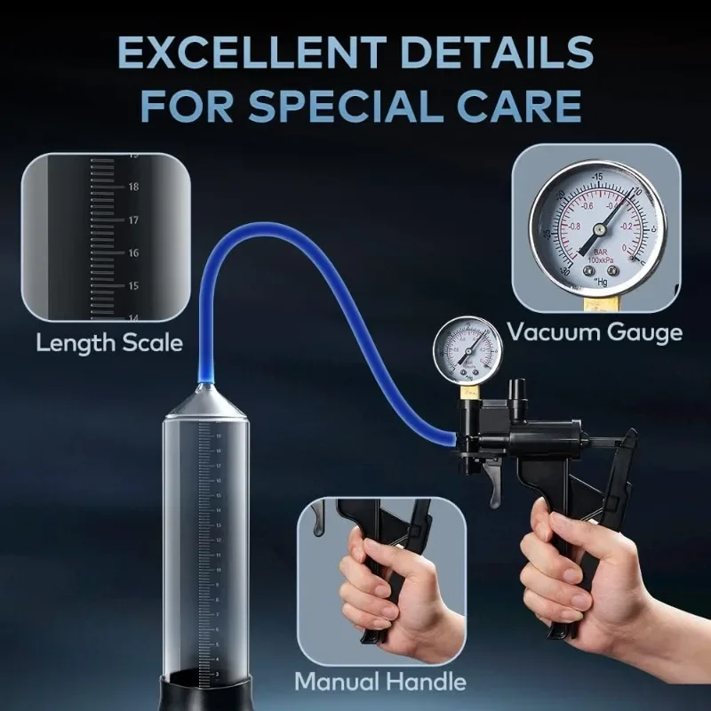 Male Penis Pump Manual Penis Enlarger Enhancement Erection SexToys for Man Vacuum Pump Big Dick Trainer Male Lasting Masturbator - Image 2