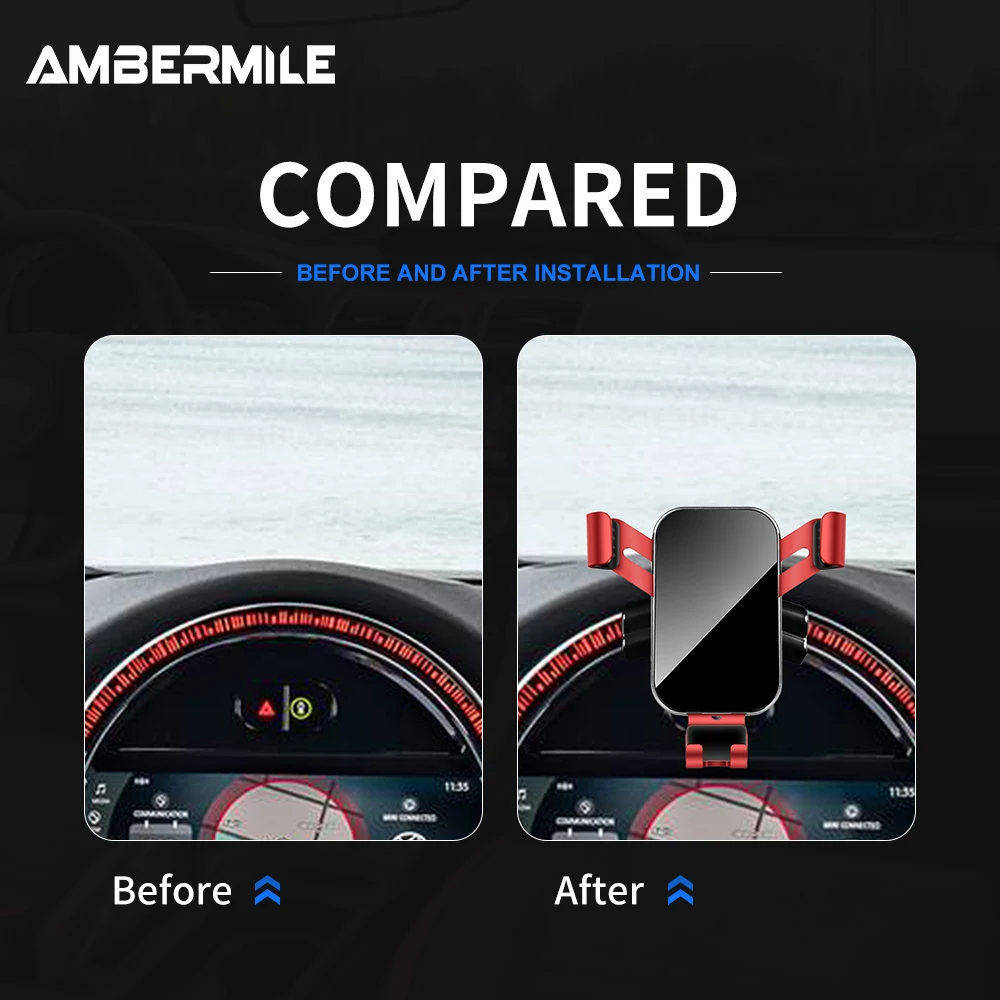 For Mini Cooper JCW F54 F55 F56 F57 F60 Countryman 2022-UP Mount Car Phone Holder Cover Accessories Interior ABS Zinc Alloy