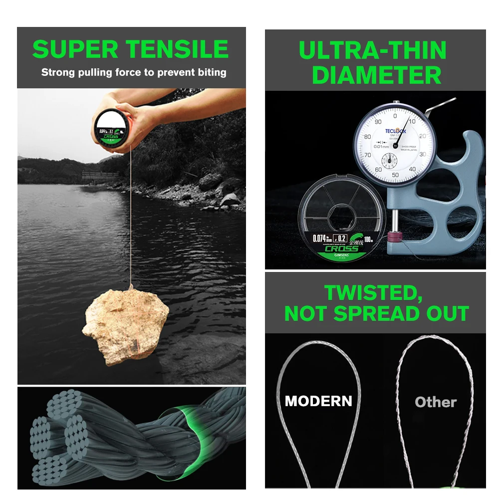Japan Super Thiner 4 Strands Braided Fishing Line 100M/200M/300M Super Strong Smooth Multifilament Fishing Line For Carp Fishing