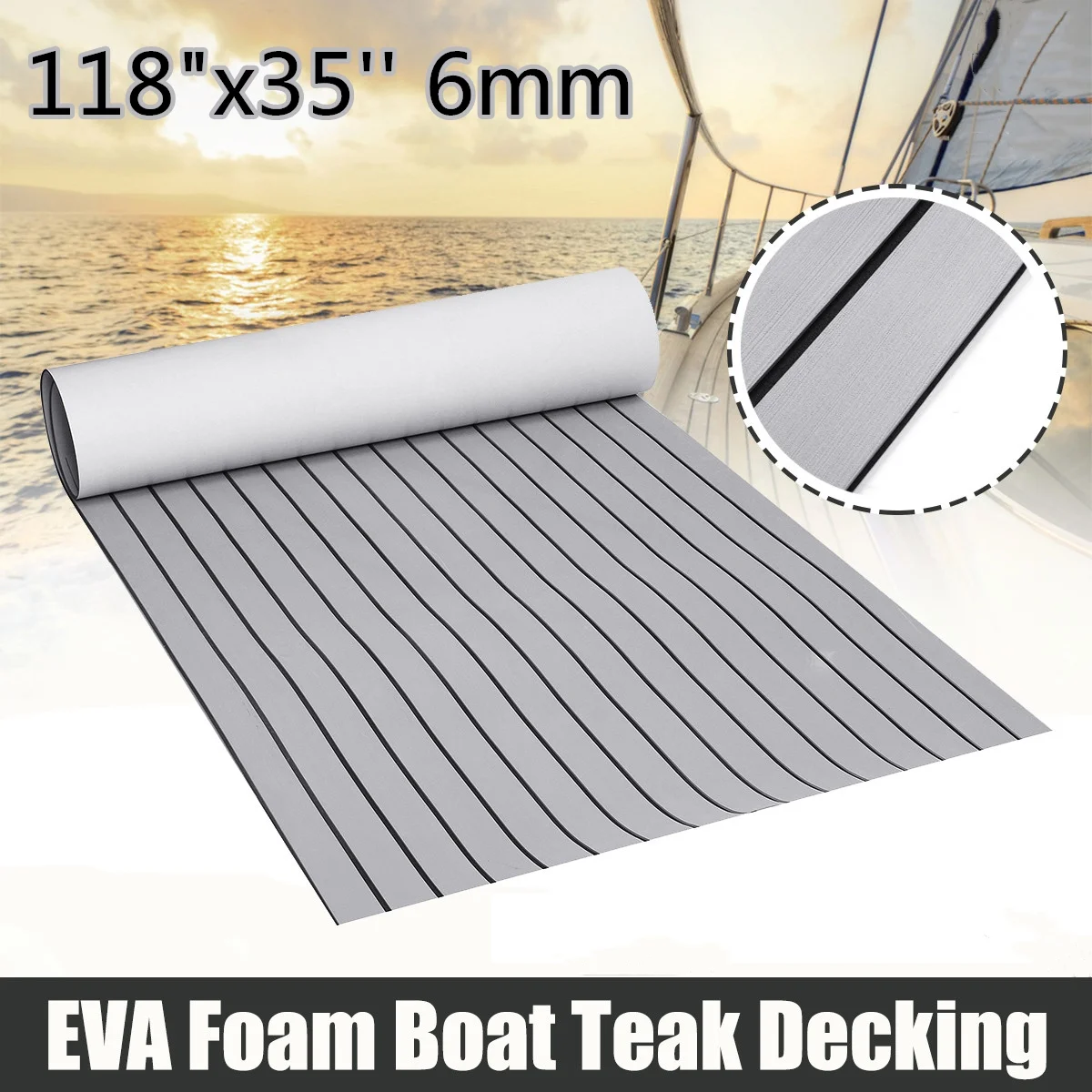 Zelfklevende 3000x900x6mm EVA schuim bootvloerbedekking faux teak dekplaat antislip marine jachtvloerpad bootdekmat