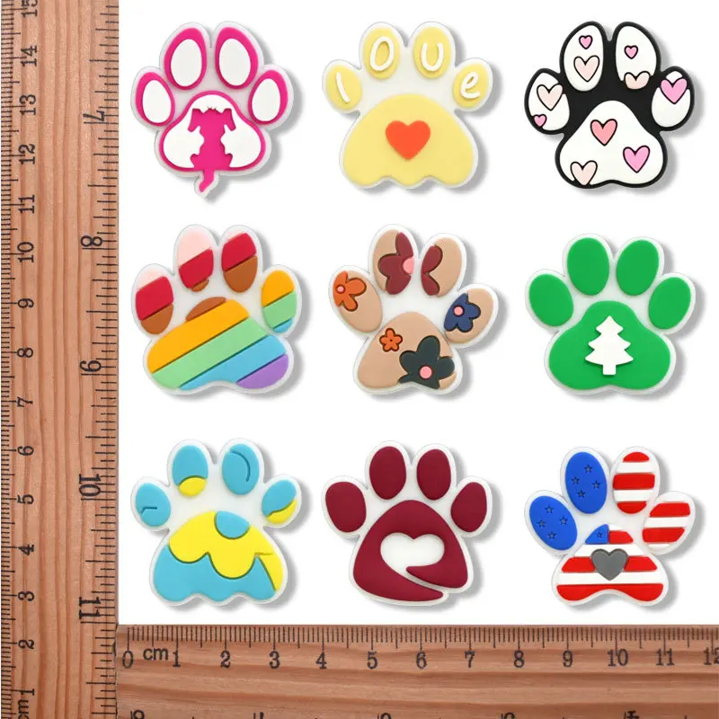 

Lovely Dog Paw Series Cartoon Shoe Charms Accessories Children Shoe Decorations Fit Wristband Classic Clog Charms Party Present