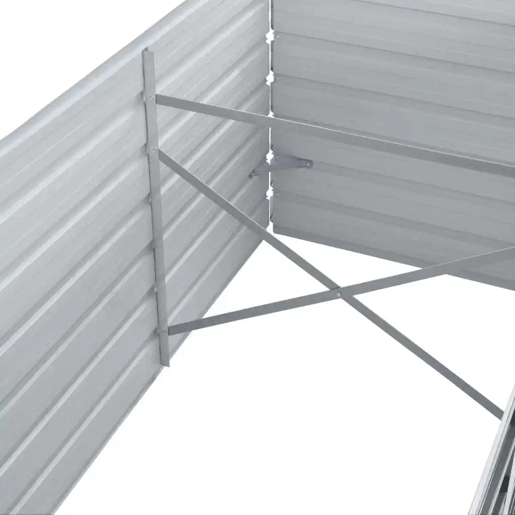 Hochbeet aus Verzinktem Stahl 320x80x45 cm Grau Großer Rostfreier Pflanzkasten für Außen-Gemüsebeet – Detail 6