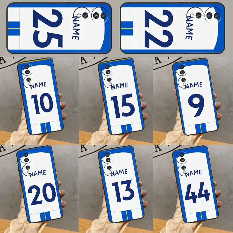 Personalised Football Number Name Case For Honor Magic4 Lite Magic5 Pro 8X 9X X6 X7 X8 X9 X7a X8a X9a 10 50 70 90 Lite Cover