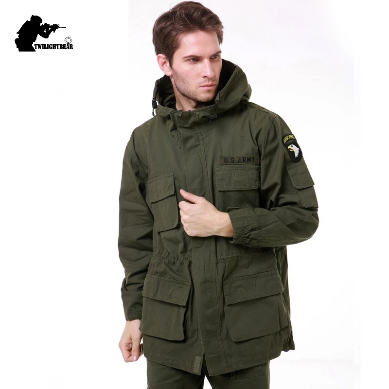 Classic M65 Jacket Men\'s Windbreaker Coat Multiple Pockets Pure Cotton Trench Men\'s Clothing Winter Fleece Jacket Coats A2F802