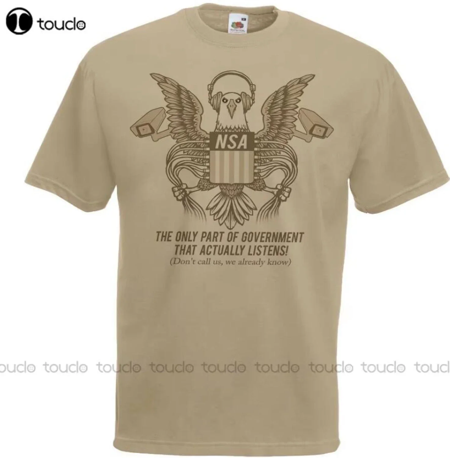 Camiseta informal de verano para adultos, camiseta color caqui Nsa para hombre, camiseta divertida de parodia del Servicio Secreto del Gobierno de EE. UU., camiseta de Fitness