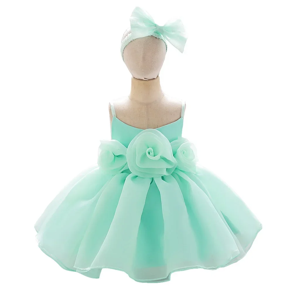 Toddler Baby Girls Dress for Kids Fashion Clothing Solid Wedding Flower Girls Vestido Children Sleeveless Summer Party Gown