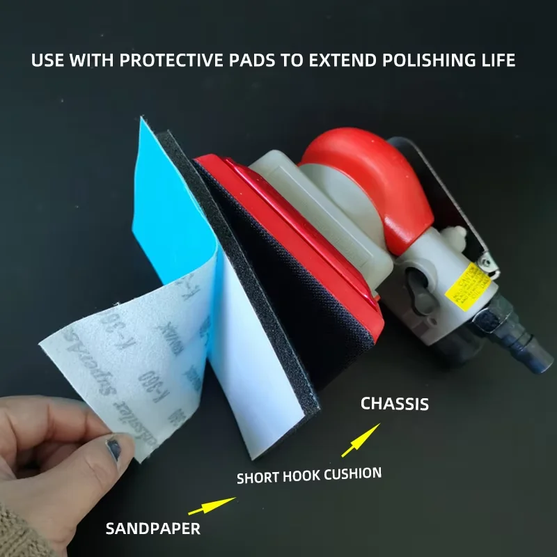 75/100 mm pneumatische schuurpapiermachine vierkante auto polijsten verf oppervlak schoonheid slijpen