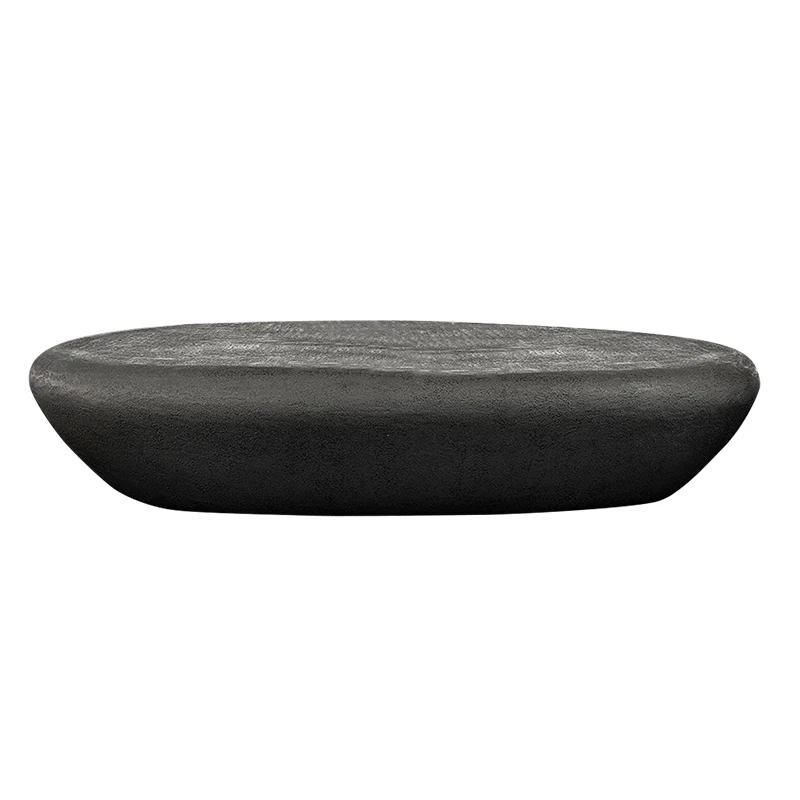 Designer italiano minimalista industrial baixa altura oval pedra mesa de café, moderno jardim ao ar livre mobiliário