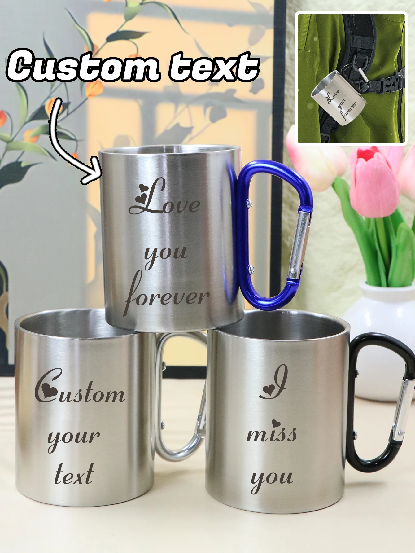 Custom Stainless Steel Travel Mug, Personalized Name And Message Cup, A Thoughtful Valentine’S Day, Anniversary Gift