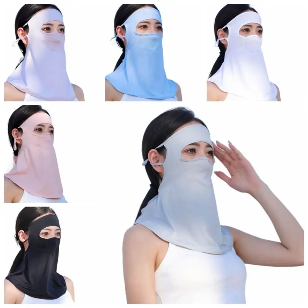 

Anti-UV Summer Sunscreen Mask Ice Silk Bib Sunscreen Veil Ice Silk Mask Face Scarves Face Cover Women Neckline Mask Golf