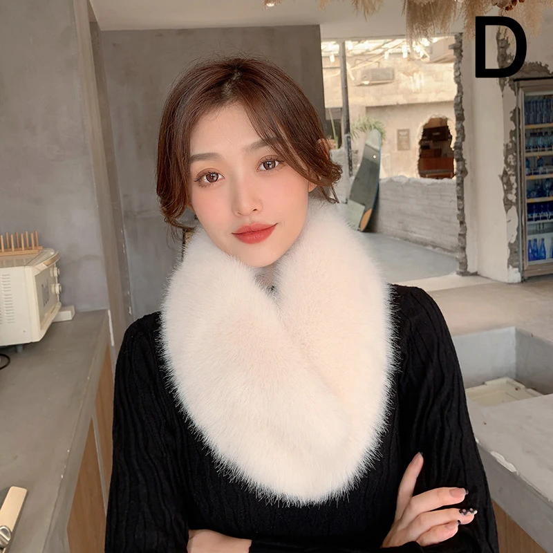 Faux Fox Fur Collar Scarf Super Fluffy Thick Luxury Fur Scarves Purple Rose Red Wraps Women Men Winter Clothing Accessories