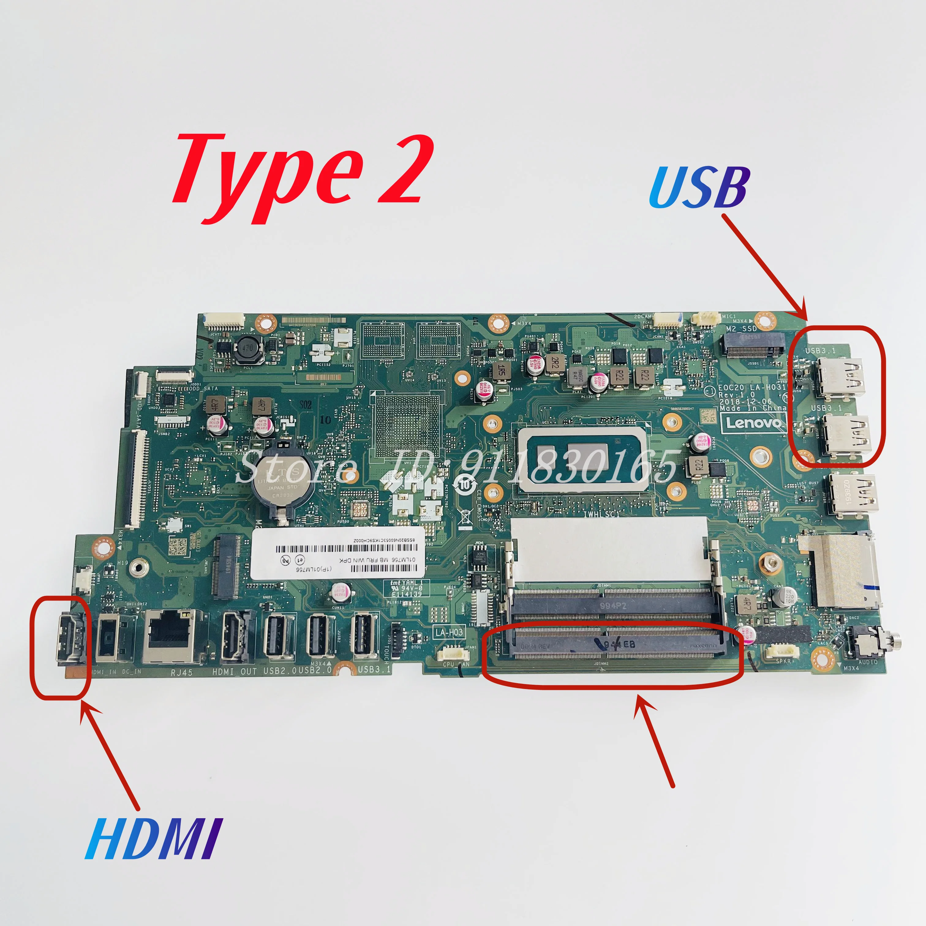 Imagem -03 - Tudo em um Laptop Mãe para Lenovo 4205 i3 I58th Cpu Ddr4 Mainboard E0c20 La-h031p A34024iwl A340-22iwl V540-24iwl