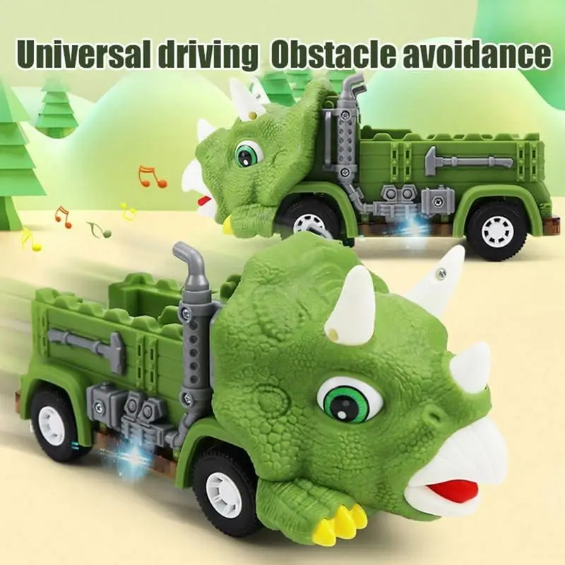 Flexible Railway Racing Play Game Slide Track Car Children Assembly Triceratops Dinosaur Car Educational Toys kids Birthday Gift