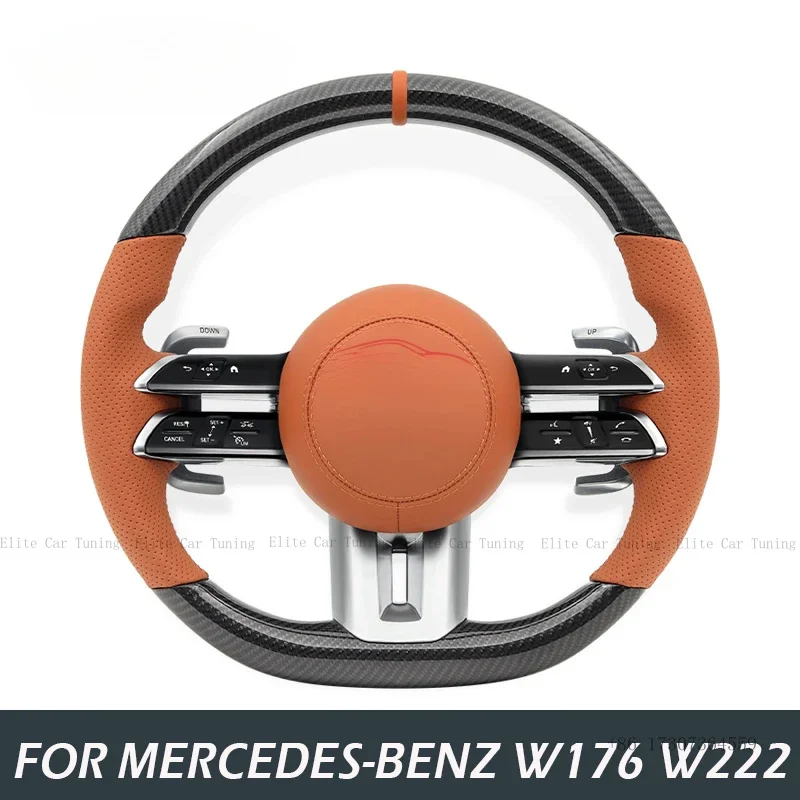 

Спортивный коричневый карбоновый руль для Mercedes-Benz W166 W167 W177 W204 W205 W212 W213 W222 C63 C43 G63 A45 E63 GLC CLA CLS GLE