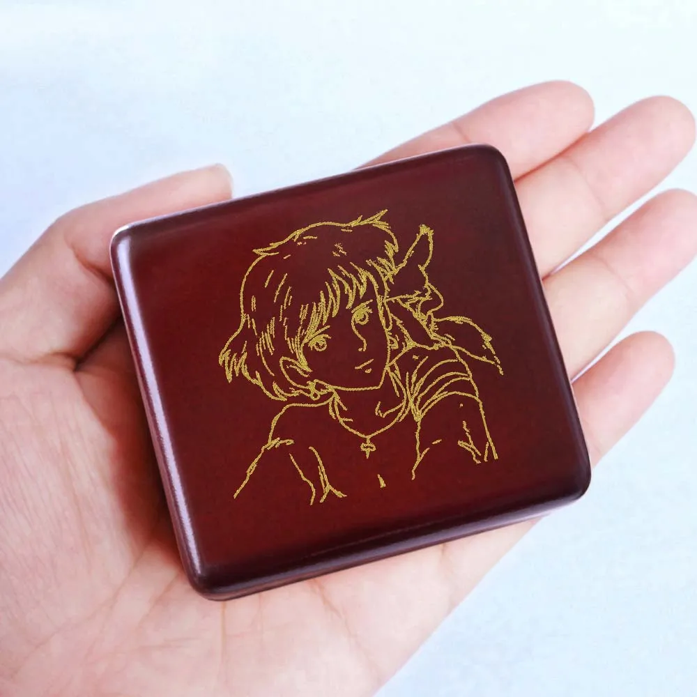 

Rosiking Wooden handmade wine red clockwork music box (Nausicaä of the Valley of the Wind) for friends lover girl birthday gift