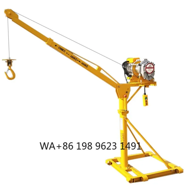 300 400 500kg Foldable Portable Electric Lift Crane Single Double Rope Construction Engine Lifting Hoist for Garage Workshop