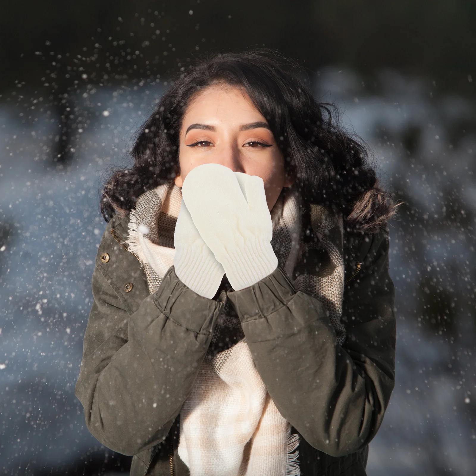 

3pcs Warm Lining Gloves For Women Thick Winter Mittens Thermal Outdoor Wear-Resistant Compact Travel Accessory