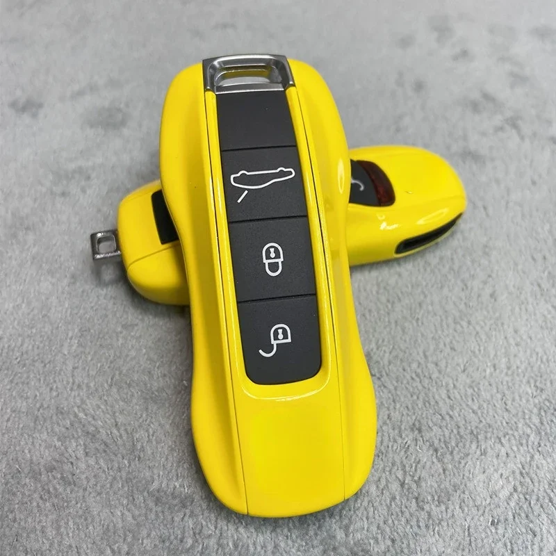 Car Key Protection Cover for Porsche Taycan Panamera Macan Cayenne 718 911 Racing Yellow Key Cover Three or Four Buttons