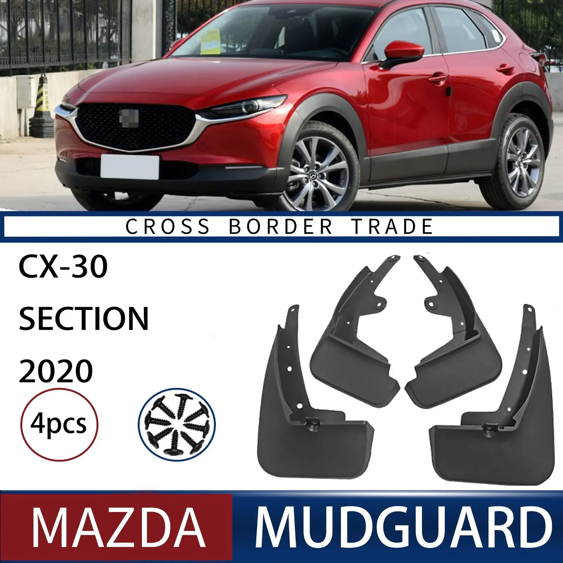 

For 20 Mazda CX-30 car tire mudguard CX30 modification soft mudguard,Front Rear Flares Splash Guards Cover Car Accessorie