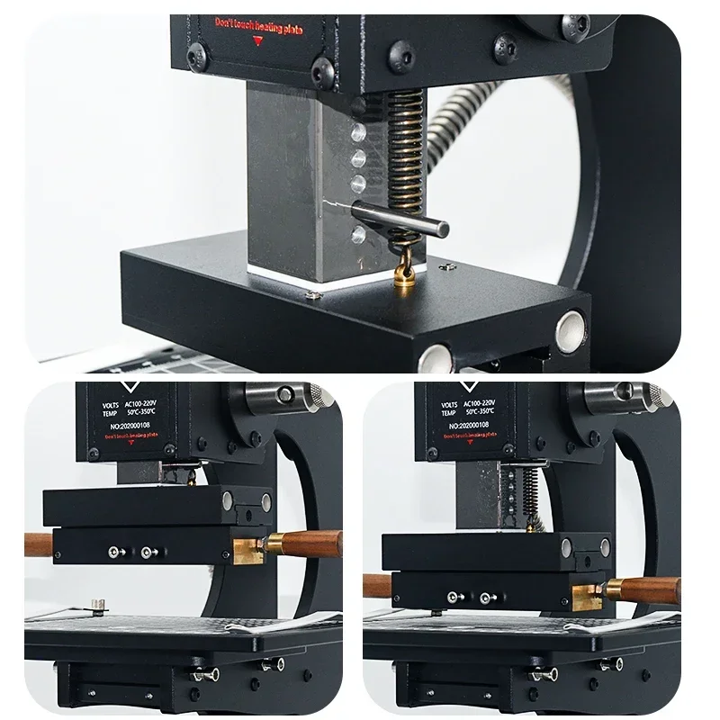 Digital Display Manual Heat Press Machine for Packaging for Embossing Trademarks Logos Paper Leather Wallets 90XTS