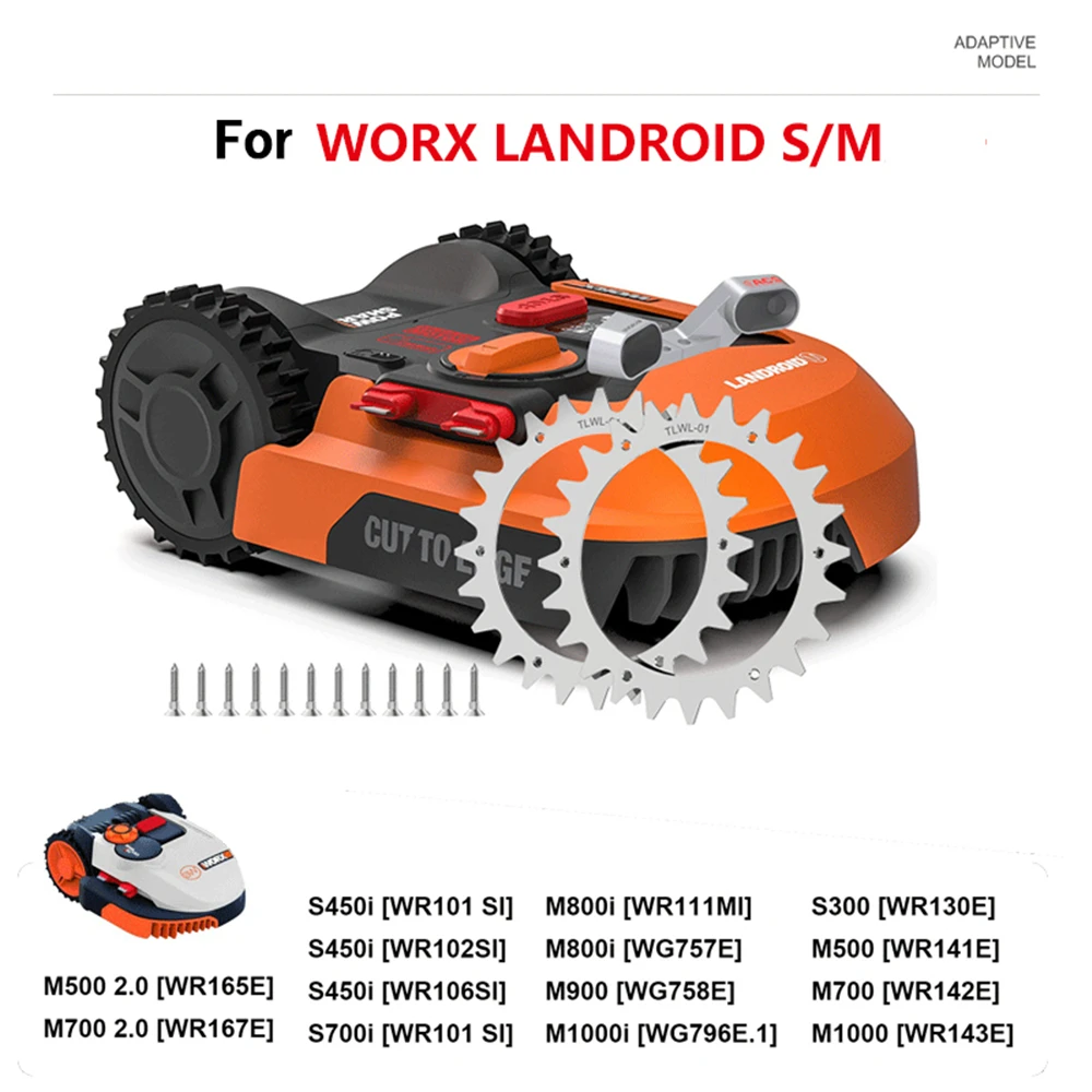 Imagem -05 - Melhorado Robotic Mower Rodas de Tração Picos Robóticos para Worx Landroid l Robot Lawn Mower Roda de Tração Acessórios