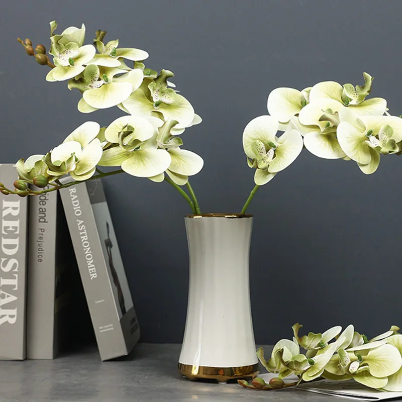 1PC Hohe Qualität 7-Kopf Schmetterling Orchidee Simulation Blume Ornament Wohnzimmer Esstisch Dekoration Blume Anordnung