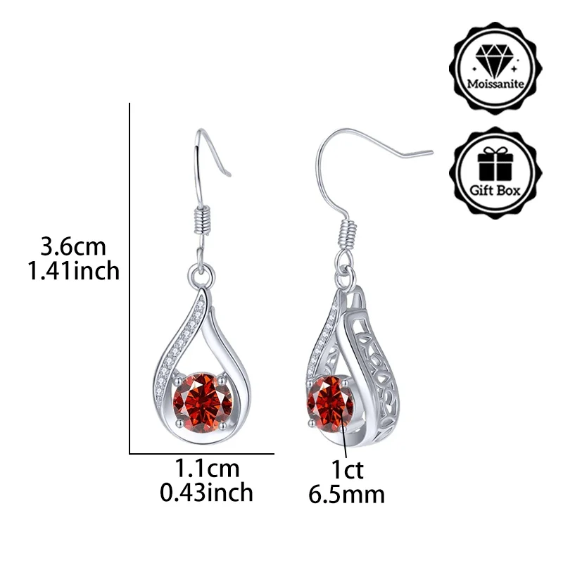 

LAMVOICE designer item high quality, S925 sterling silver, valentine’s Day, gift for daughter,2 carat moissanite earrings