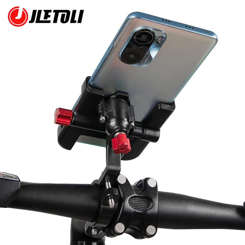 JLETOLI Aluminum Alloy Bike Phone Holder Waterproof Bicycle Mobile Phone Holder Non-Slip Cycling Phone Stand Bicycle Accessories