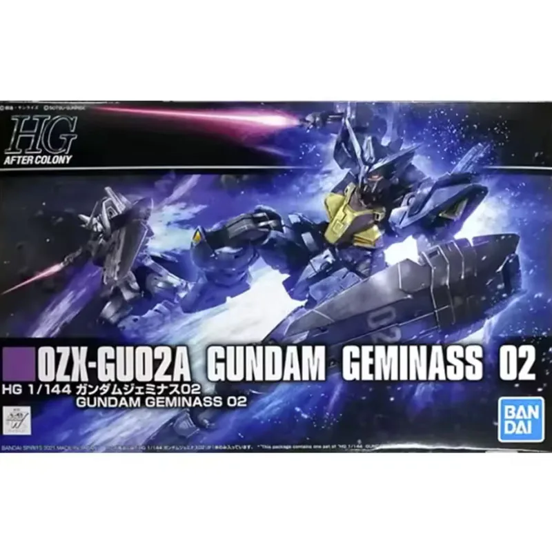 Bandai Original HGAC 1/144 GUNDAM Anime Model 0ZX-GU0ZA GUNDAM GEMINASS 02 Action Figure Toys Collectible Model Gifts For Kids