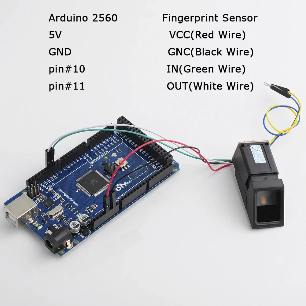 AS608 Optical Fingerprint Sensor Module Green Light Recognition Biometric Security Access Control Board