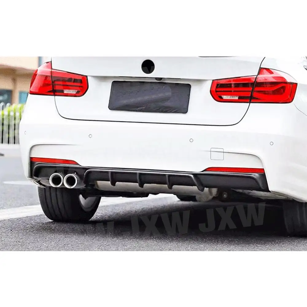 

Rear Bumper Lip Spoiler for BMW F30 F35 320i 328i M-sport Bumper 2012 -18 Fins Shark Style Diffuser Single Exhaust Two Outlet