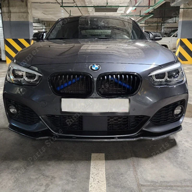 For BMW 1 Series F20 F21 M-Pack M118i M120i M135i M140i 2012-2019 Car Front Bumper Lip Splitter Spoiler Gloss Black/Carbon Look