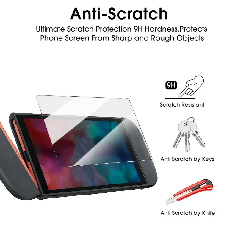 Screen Protector for Nintendo Switch 2 Tempered Glass Protective Film with Joystick Caps Set HD Clear Hardness Film for Switch2