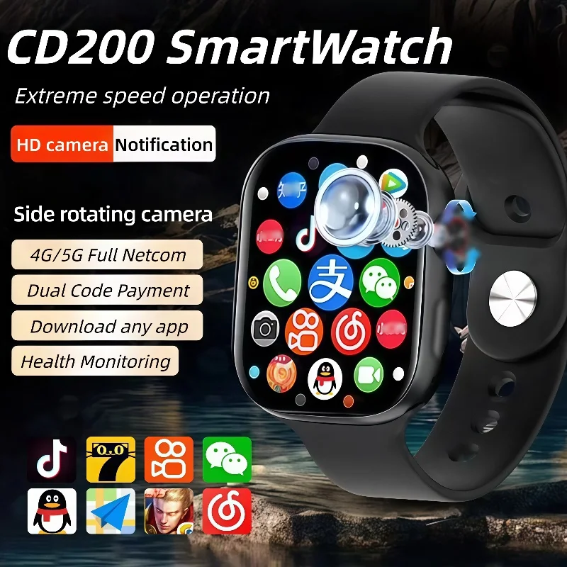 

CD20 Smart Watch 5G Android 10.0 Smartwatch With 180° Rotary Camera GPS WIFI HealthSmartwatch