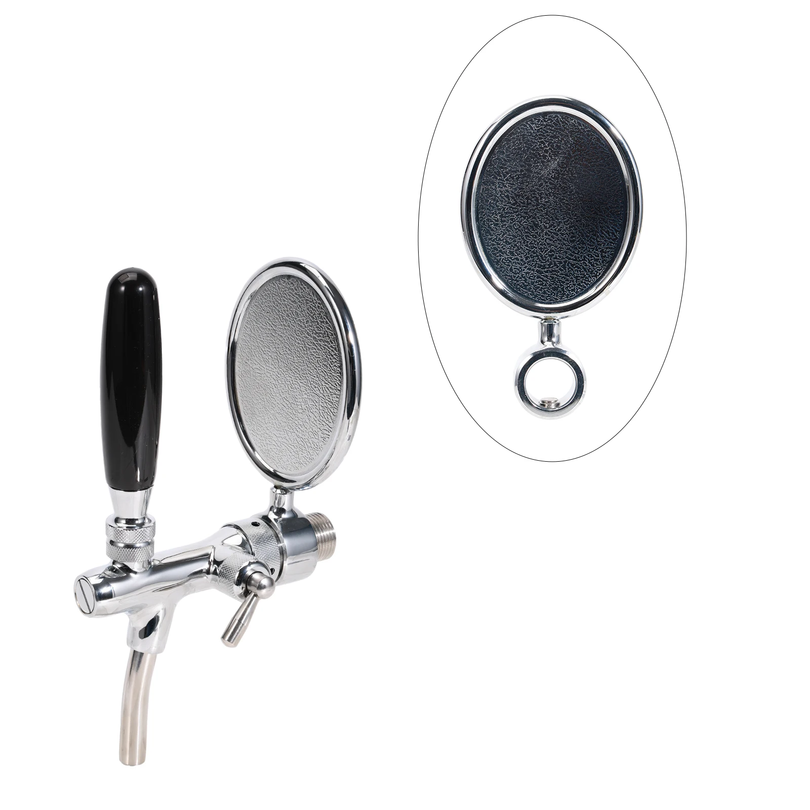 Oval Decal Holder Badge Holder Chrome plated Beer Tap Accessories Homebrew Kegerator Parts