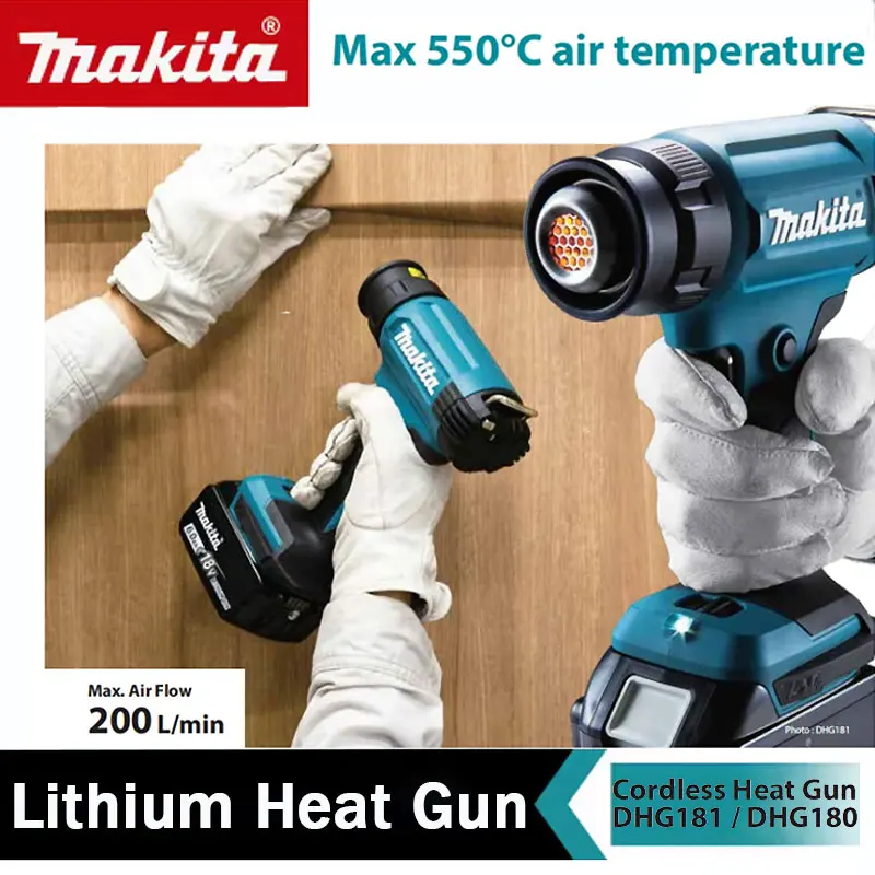 

2025 100% Makita DHG181Z 18V Cordless Heat Gun LXT Lithium Power Tools 150-550ºC Shrink Film Baking Gun Clear Sticker