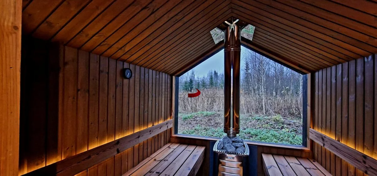 Deluxe Forest Sauna Cabin Ideal for Health and Relaxation with Natural Wood Aesthetics