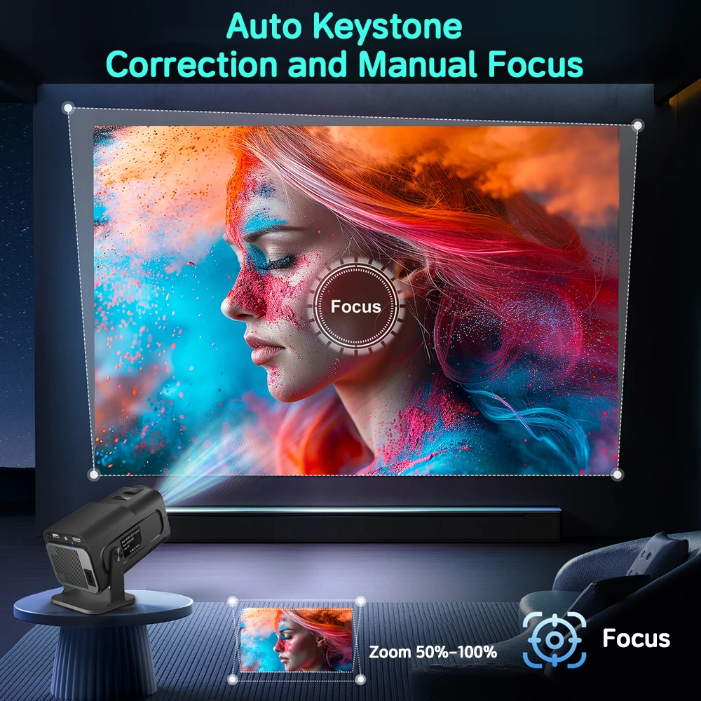 جهاز عرض DOAN 4K Android 11 أصلي 720P 300ANSI HY320 Mini Dual Wifi6 BT5.2 720P Projetor محمول #2