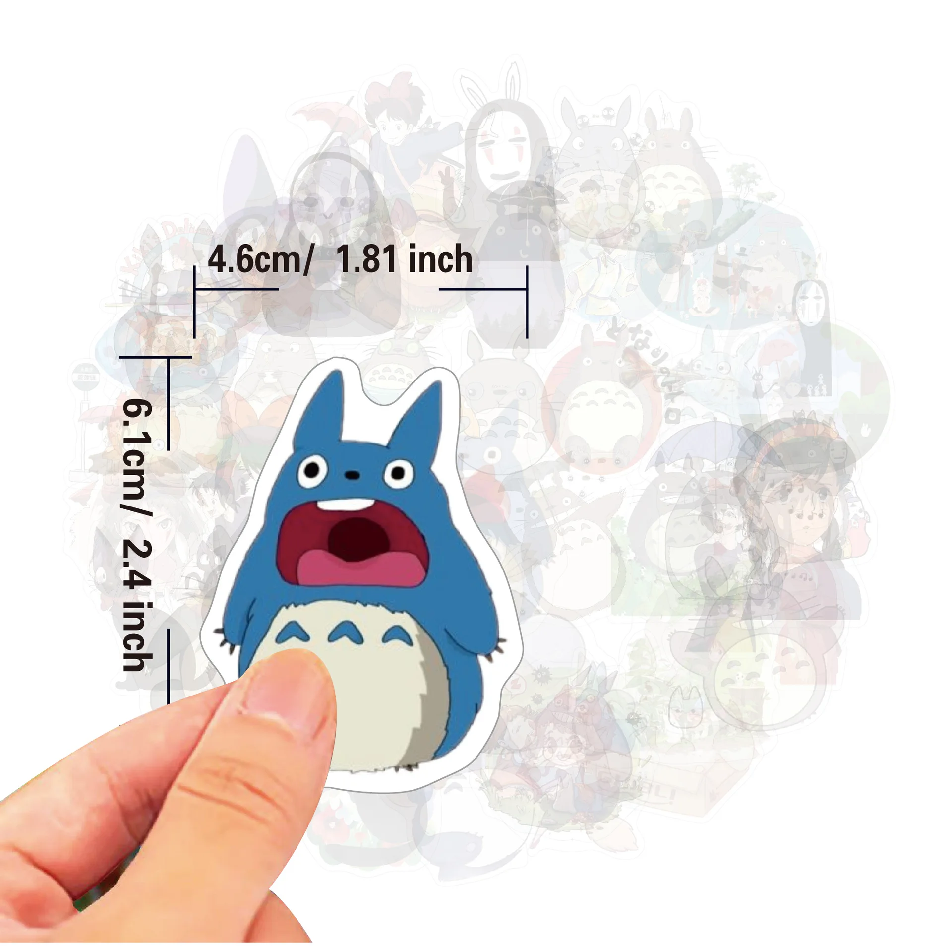 Neue 50 Blatt Totoro-Aufkleber, personalisierte Sticker für Notizbücher, DIY-Skateboards, Gepäck, wasserfeste Deko-Aufkleber, Geschenk